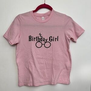 Pink Birthday Harry Potter Themed Personalized Kids T-Shirt